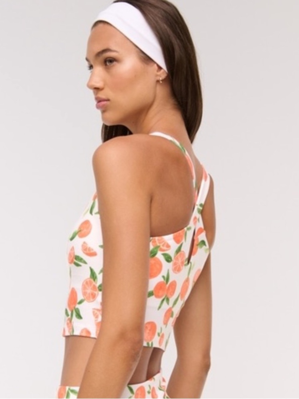 Abercrombie & Fitch White Tank Top with Orange Fruit Print
